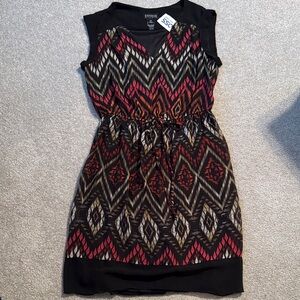 Enfocus Studio Black and Red Geometric Mini Dress